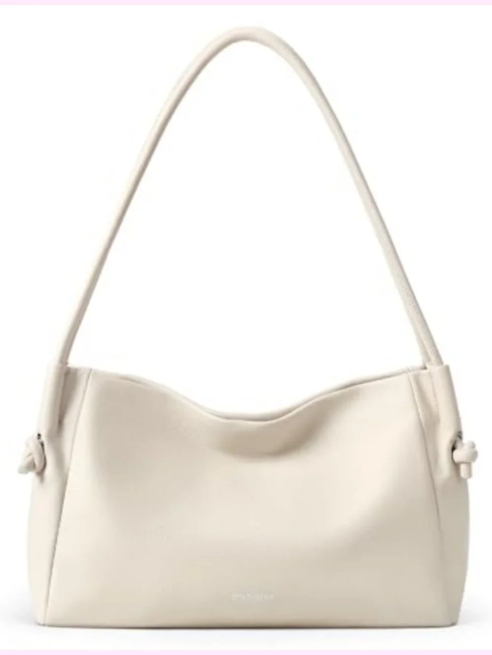 Vegan Leather Hobo Shoulder Bag with Pockets